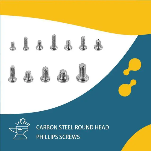 Alt view image 6 of 7 - 1140 Pcs Tiny Screws for Electronics, M1.4 M1.6 M1.7 M2 M2.5 M3 Round Head Mini Screws, Replacement Computer, Small Machine Assortment Kit (1140)