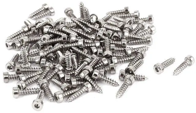 Main image of M2 Hex Socket Head Cap Self-Tapping Screw, 100Pcs M2x8mm 304 Stainless Steel, Hexagon Socket Head Tapping Screws, Hex Drive, Self Tapping Point - Silver