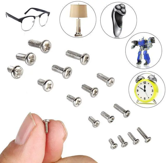 Alt view image 7 of 7 - 800pcs Tiny Screws for Electronics, M1/M1.2/M1.4/M1.6/M1.7 Very Small Phillips Pan Head Machine Screws, Micro screws, Mini Screws Assortment Kit for Electronic Repair,Nickel-Plated Carbon Steel