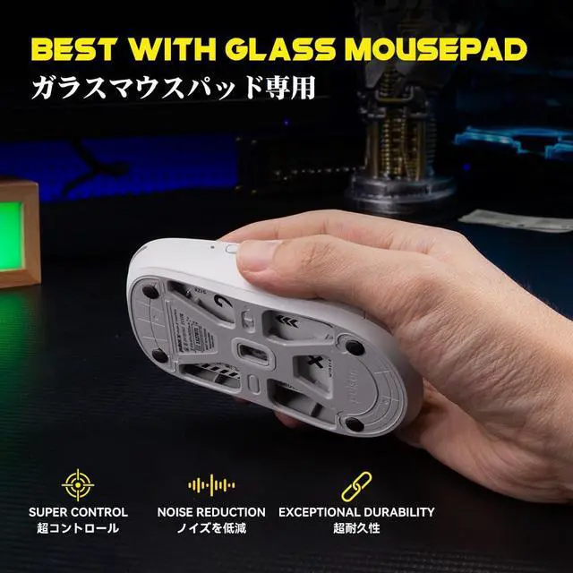 Alt view image 2 of 7 - Mouse Skates for Glass Mousepads | High-Density UHMW-PE | Universal Round Dots 6.5mm 40pcs | Ultra-Control Glide | High Wear Resistance | Silent Design | Rounded Polished (C-1 Black)