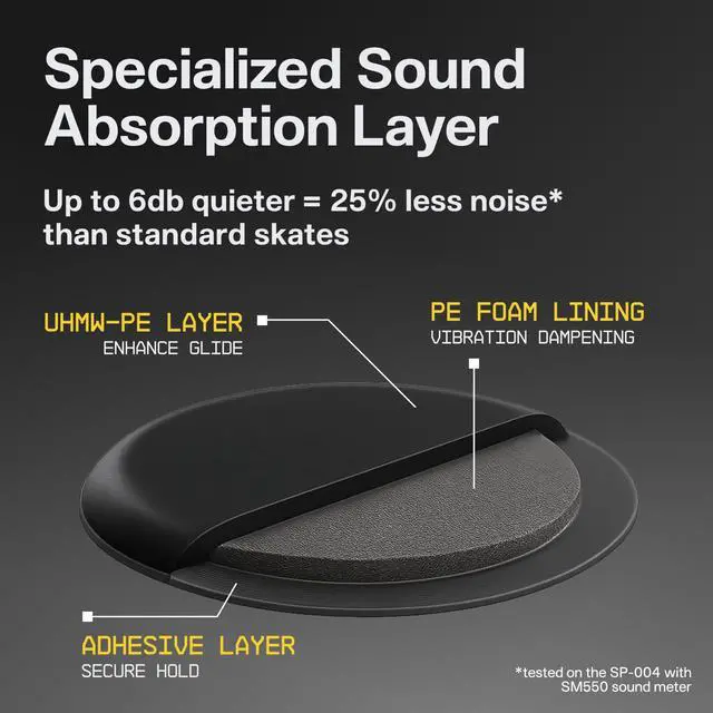 Alt view image 4 of 7 - UHMW-PE Dot Silent Mouse Skates | Premium Universal Skates for Gaming Mice | Ultra-Smooth Glide on Cloth & Glass Pads | Customize Speed & Control | Fast, Easy to Apply | Black 7mm x 7mm