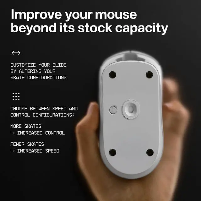 Alt view image 2 of 7 - UHMW-PE Dot Silent Mouse Skates | Premium Universal Skates for Gaming Mice | Ultra-Smooth Glide on Cloth & Glass Pads | Customize Speed & Control | Fast, Easy to Apply | Black 7mm x 7mm