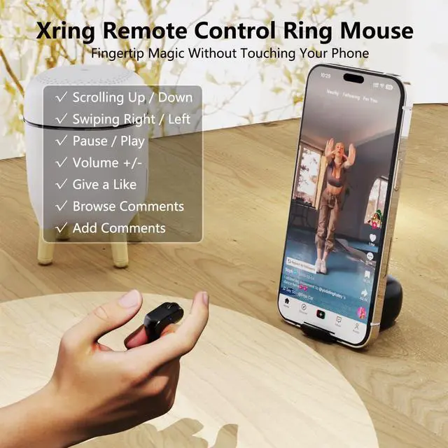 Alt view image 7 of 7 - ByteWave Bluetooth Ring Mouse with USB Receiver, touchpad Control & Rechargeable case. Works with PC, Laptop, Tablet & Mobile. Compact, Wearable Design for Scrolling, clicking & Navigating (Black)