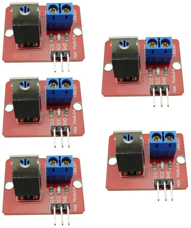 Main image of 5PCS 3.3V/5V IRF520 Driver Module MOSFET Driver Modules MOS Tube Field Effect Transistor Microcontroller Driving Boards PWM Adjustment PWM Output 0-24V