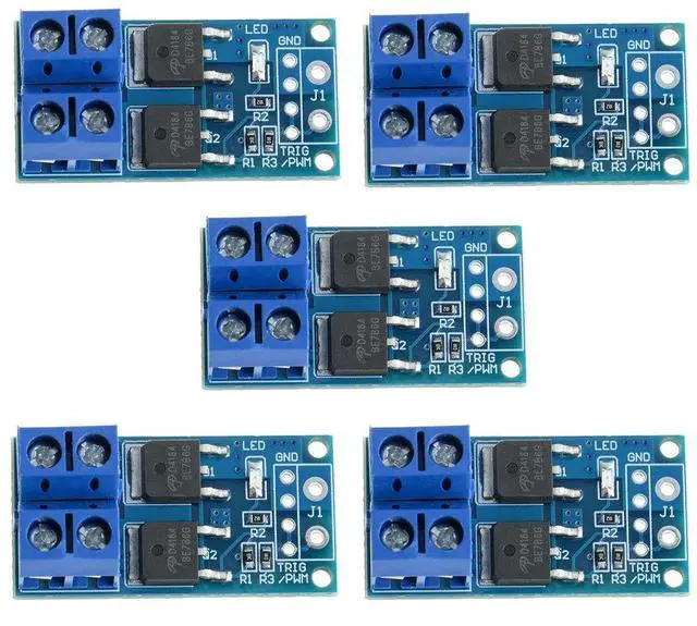 Main image of 5PCS DC 5V-36V 15A(Max 30A) 400W Dual High-Power MOSFET Trigger Switch Drive Module 0-20KHz PWM Adjustment Electronic Switch Control Board Motor Speed Control Lamp Brightness Control
