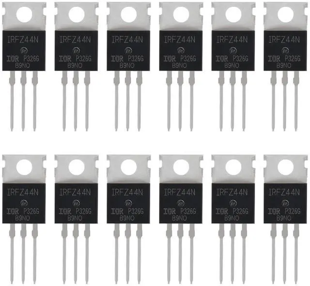 Main image of 12Pcs IRFZ44N IRFZ44 Power MOSFET Transistor IRFZ44NPBF N-Channel Transistor Rectifier Power 49A 55V 3Pin MOS Field Effect Tube Chip