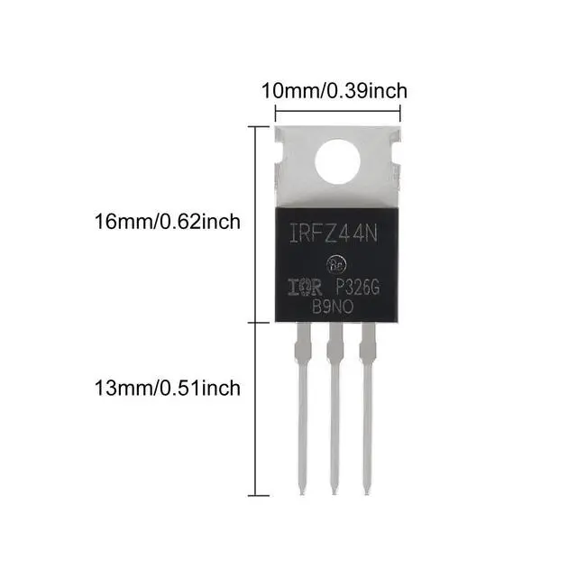 Alt view image 5 of 6 - 12Pcs IRFZ44N IRFZ44 Power MOSFET Transistor IRFZ44NPBF N-Channel Transistor Rectifier Power 49A 55V 3Pin MOS Field Effect Tube Chip