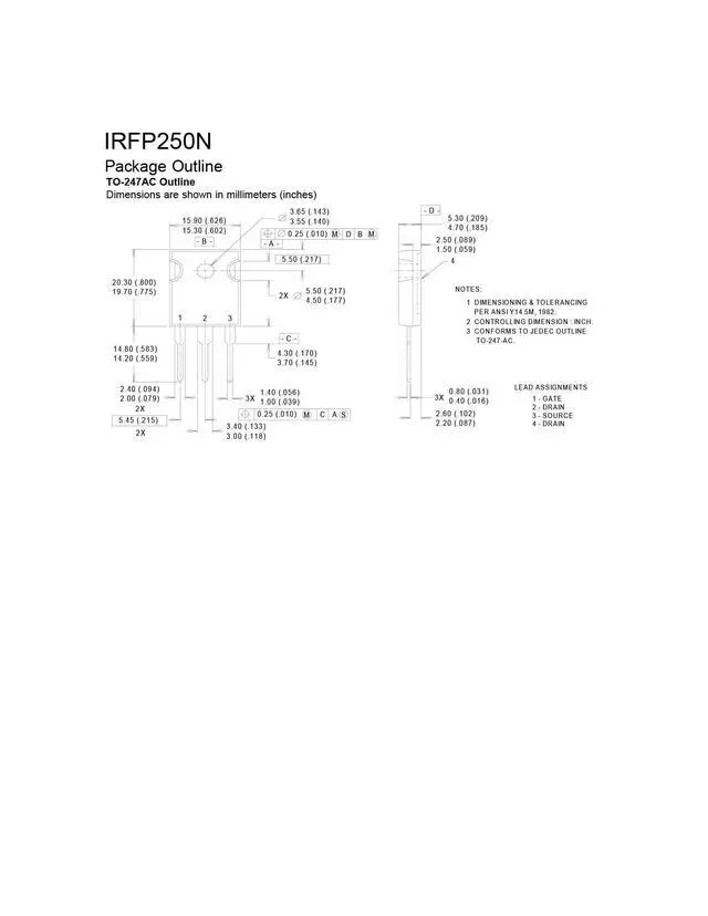 Alt view image 6 of 6 - IRFP250 TO-247 NMOS MOS N-Channel Power MOSFET Transistor, High Power Dissipation (Pack of 5pcs)