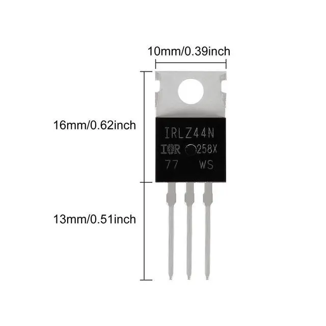 Alt view image 5 of 6 - 12Pcs IRLZ44N IRLZ44 MOSFET Transistors 47A 55V IRLZ44NPBF Threshold Voltage Logic Level Mosfet 47 Amp 55 Volt N-Channel MOS Field Effect Transistor