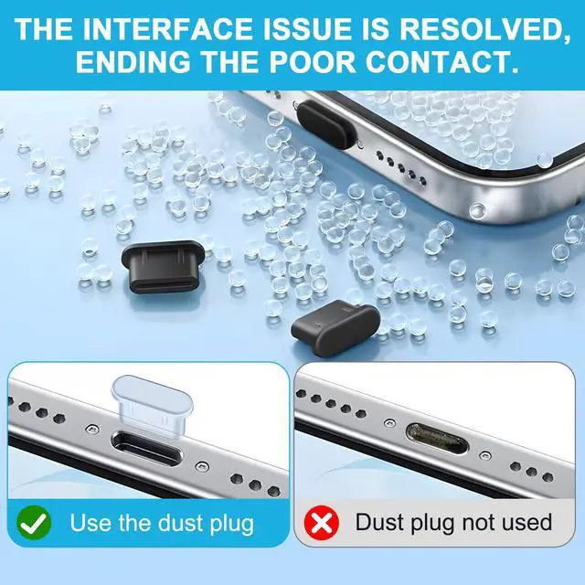 Alt view image 4 of 7 - 70 Pcs USB Anti Dust Cover Plugs, Silicone Male and Female Cap Port Protector, Anti Dust Cover Protector Plugs Cap for USB A Micro USB Type C Lightning Ports (8 Types with 2 Brushes)