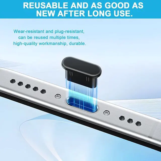 Alt view image 5 of 7 - 70 Pcs USB Anti Dust Cover Plugs, Silicone Male and Female Cap Port Protector, Anti Dust Cover Protector Plugs Cap for USB A Micro USB Type C Lightning Ports (8 Types with 2 Brushes)