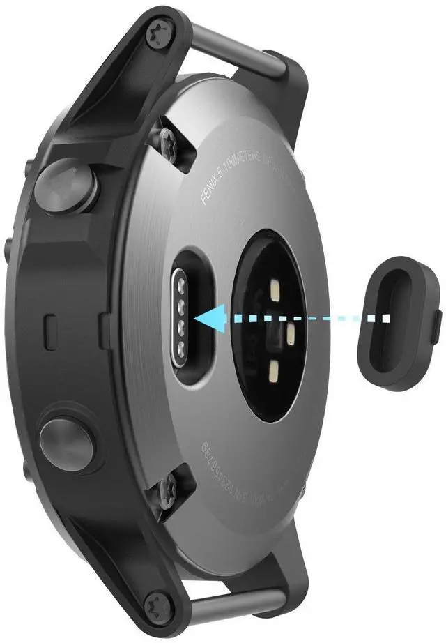 Alt view image 2 of 6 - Dust Plug Compatible with Garmin Fenix 8/E/7/7S/7X/5/5S/5X/6/6S/6X/6 Pro/6S Pro/6X Pro/Forerunner 935/Vivoactive 6/5/4/Venu,10 Pack Silicone Charger Port Protector Anti Dust Plugs Caps, Black