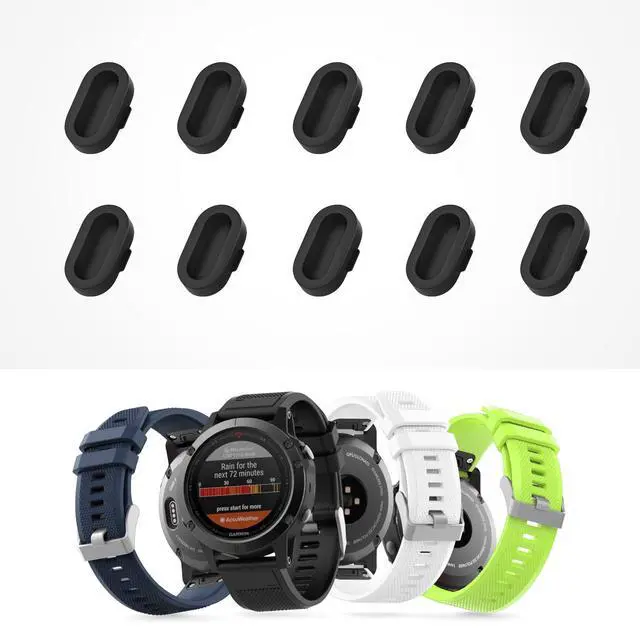 Alt view image 6 of 6 - Dust Plug Compatible with Garmin Fenix 8/E/7/7S/7X/5/5S/5X/6/6S/6X/6 Pro/6S Pro/6X Pro/Forerunner 935/Vivoactive 6/5/4/Venu,10 Pack Silicone Charger Port Protector Anti Dust Plugs Caps, Black