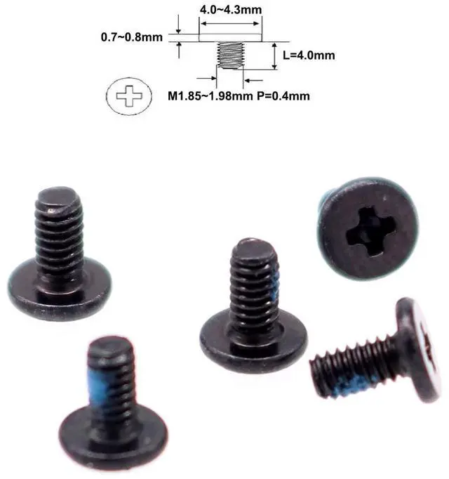 Alt view image 2 of 5 - Deal4GO 10-Pack M2 x 4 mm Replacement Phillips Flat Head Screw w/Nickel Plated for Laptop M.2 SSD Heatsink Screws (Black)