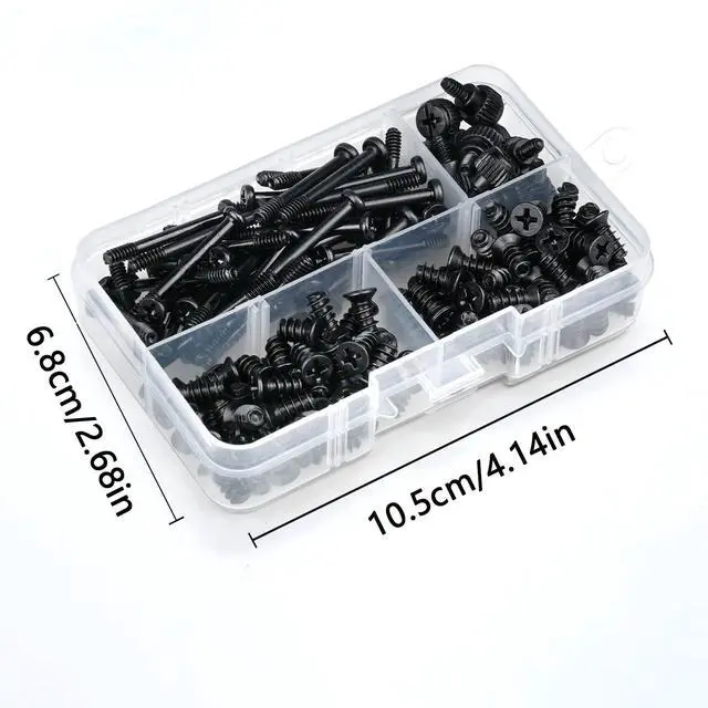 Alt view image 4 of 5 - Black 160Pcs Carbon Steel Computer Screws,PC Screws
