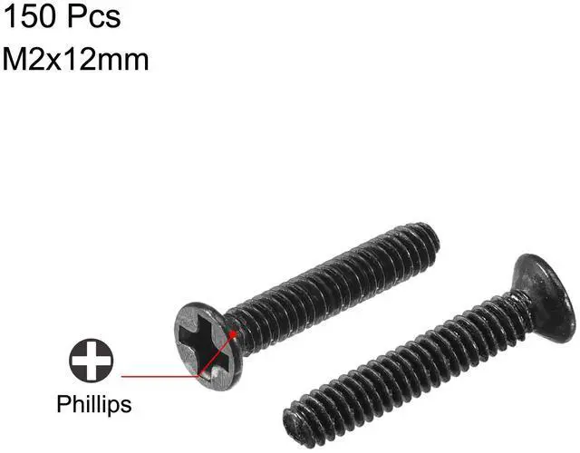 Alt view image 2 of 4 - M2 x 12mm Phillips Screw Fastener Black for Laptop PC TV Fan Switch 150pcs