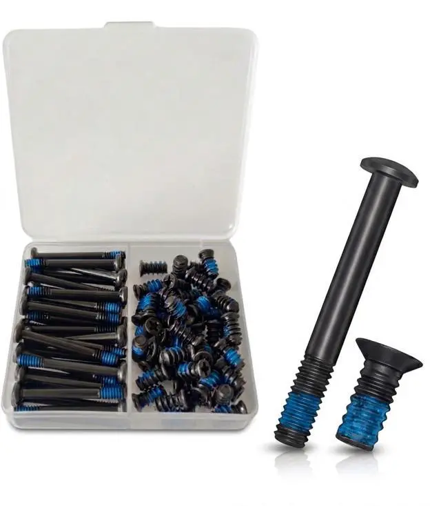 Main image of 80pcs PC Fan Screw Kit Black Carbon Steel Screws with Blue Nylon Patch (30x UNC 6-32 30mm + 50x 10mm) Compatible with 60mm to 360mm Radiator Fans, AIO Coolers, and PC Cases
