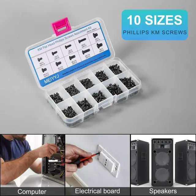 Alt view image 6 of 6 - 500pcs M2 M2.5 M3 Laptop Notebook Computer Replacement Screws Kit, PC Flat Head Phillips Screw Assortments, Countersunk SSD Electronic Repair Accessories for Sony DELL Samsung IBM HP Toshiba