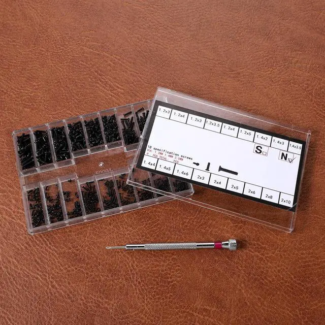 Alt view image 6 of 7 - 500 Pcs Extra Small Screws Tiny Screw Assortment Kit M1.2/M1.4/M2.0 Micro Repair Screw Kit Black Small Replacement Screws with Screwdriver for Glasses Watches Laptop Computer Electronic