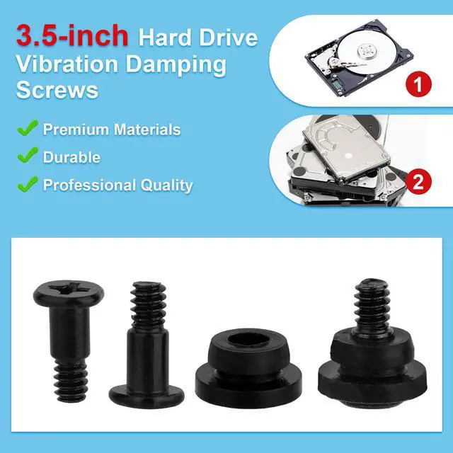 Alt view image 6 of 7 - Hard Disk Drive Mounting Screws Kit, 20pcs 6#-32 PC Hard Drive Screws & 20pcs Shock Absorption Rubber Washers for 3.5 Inch HDD SSD Computer Repair Parts and Accessories