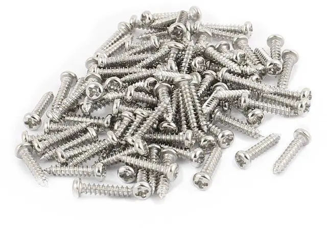 Main image of 100pcs M2 X 10mm Stainless Steel Phillips Pan Round Head Self Tapping Screws