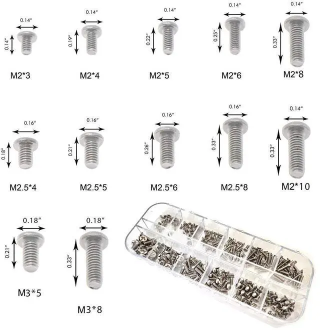 Alt view image 2 of 6 - 240pcs 12 Sizes Laptop Screws Kit, Notebook Computer Replacement Screws Assortment Kit,M2 M2.5 M3, for Lenovo Toshiba Gateway Samsung HP IBM Dell Sony Acer Asus SSD Hard Disk SATA SSD M.2