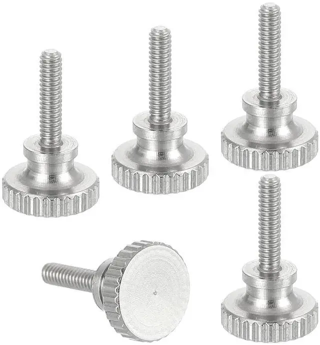 Main image of 5pcs M2 x 8mm Vernier Caliper Screws, 304 Stainless Steel Flat Head Shoulder Thumb Screws Metric Diamond Knurled Head Bolts Grip Knobs Hand Tighten Thread Fasteners Position
