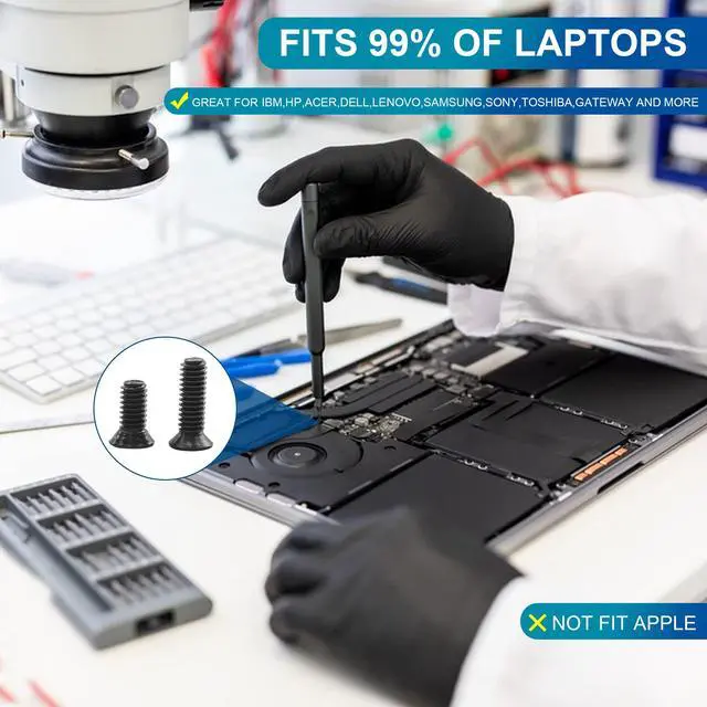 Alt view image 5 of 7 - Laptop Computer Screw Kit, M2 M2.5 M3 Countersunk Flat Head Phillips Mini Screws Set, Replacement Part Electronic Repair Accessories