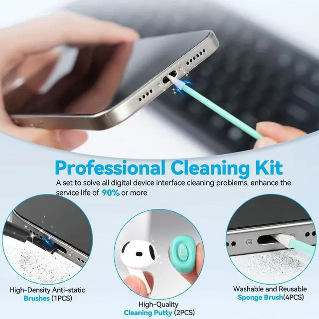 Alt view image 4 of 7 - Silicone USB C Dust Plug,4-in-1 27 Pack Type C Anti Dust Plug Cleaning Tool Set,USB C Plug Cover Charging Port Protector for iPhone 15/16/17, Kindle, Samsung, One Plus, All USB C-Port Devices