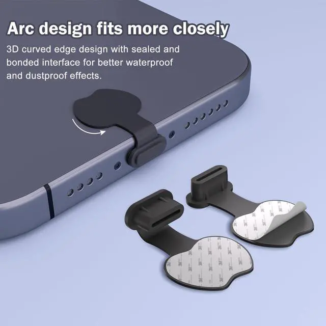 Alt view image 6 of 7 - USB C Dust Plug 10 Pack USB Type C Anti Dust Cover USB C Dust Caps Port Anti-Lost Charging Port Protectors for Tablets iPhone 17/16/15 Plus Pro Max Samsung (TypeC dust Cover/Black)