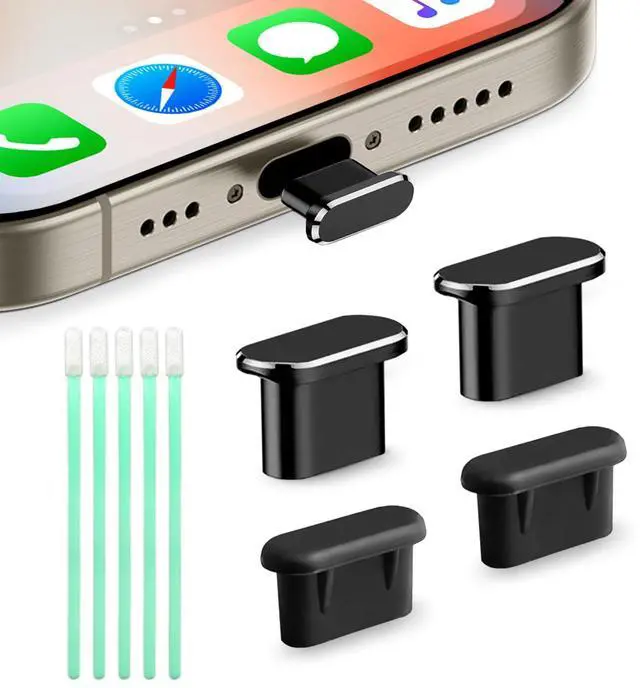 Main image of USB C Dust Plug, USB C Port Plug Cover Compatible with iPhone 17, Ari,17 Pro,17 Pro Max, iPhone 16/15 (Pro, Plus, Pro Max) Galaxy S24S8, iPad & Type-C Devices Charging Port Protector Dust Cover