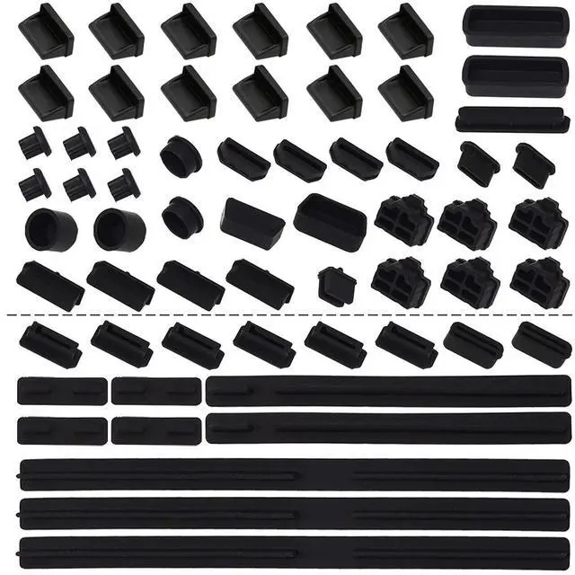 Main image of 61Pcs Silicone Dust Plug Kit for Computer USB HDMI RJ45 SATA
