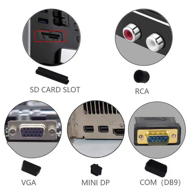 Alt view image 4 of 7 - 61Pcs Silicone Dust Plug Kit for Computer USB HDMI RJ45 SATA
