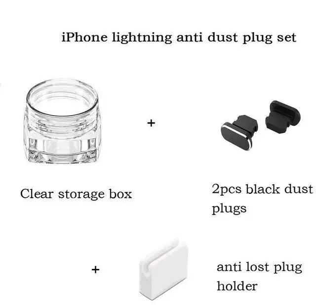 Alt view image 7 of 7 - Metal Anti Dust Plug Compatible with iPhone 14 13 12 11 X XS XR 8 7 SE Mini Plus Pro Max iPad AirPods, 2 Pack Lightning Charging Port Cover Protectors with Plug Holder and Storage Box (Black)