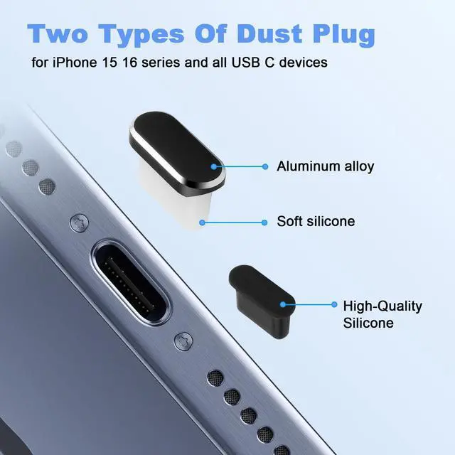 Alt view image 4 of 7 - USB C Dust Plug for iPhone 15 16 17 Series, USB C Port Cover Phone Speaker Cover, Phone Charging Port Cleaner for Samsung Galaxy S23, S22 Ultra S21 FE S20, Note 20 and All Type-C Devices