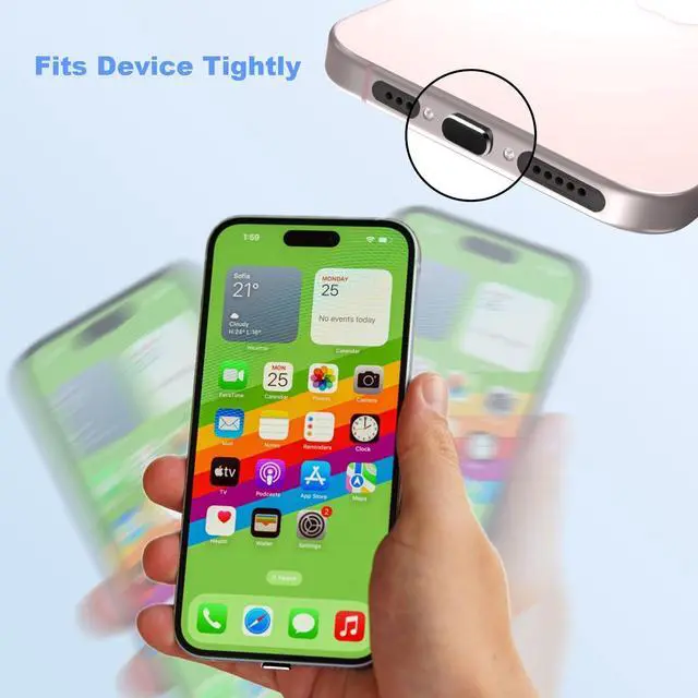 Alt view image 5 of 7 - USB C Dust Plug for iPhone 15 16 17 Series, USB C Port Cover Phone Speaker Cover, Phone Charging Port Cleaner for Samsung Galaxy S23, S22 Ultra S21 FE S20, Note 20 and All Type-C Devices