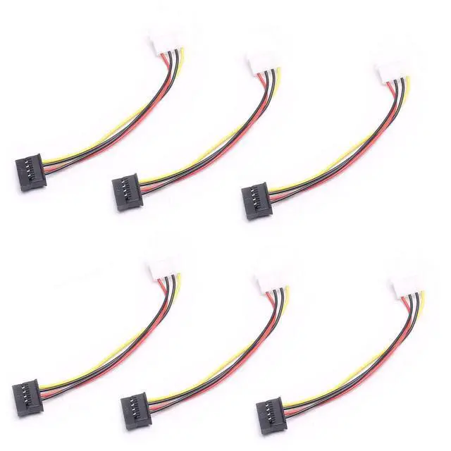 Main image of 6X New IDE/Molex 4-Pin Male to Serial ATA SATA 15-Pin Female Power Adapter Cable