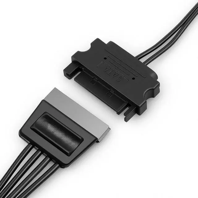 Alt view image 4 of 7 - SATA Power Adapter, 15 Pin Male SATA Power to 6 Pin SATAs Slimline PowerAdapter Cable for Optical Drive, CD DVD Drive, CD-ROM Drives 6.7inch/17cm