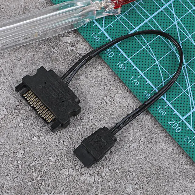 Alt view image 6 of 7 - SATA Power Adapter, 15 Pin Male SATA Power to 6 Pin SATAs Slimline PowerAdapter Cable for Optical Drive, CD DVD Drive, CD-ROM Drives 6.7inch/17cm