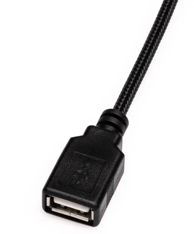 Alt view image 3 of 3 - 5V Female USB 15-Pin SATA Power Adapter Cable - 12-inch (30cm), Black Sleeved - Power USB Devices with an ATX 15-Pin SATA Power Supply Connection