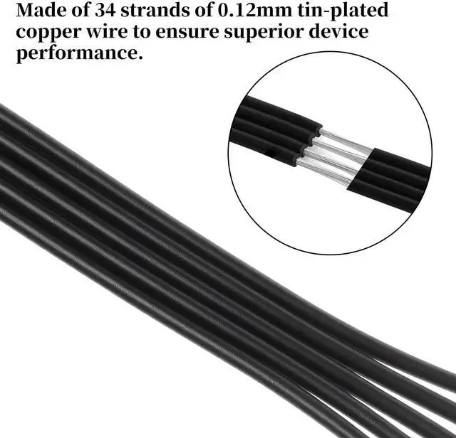 Alt view image 5 of 7 - 15 Pin SATA Power Extension Cable, SATA Male to Female Power Splitter 12.6 Inch SATA-Power Adapter Extension Cable for Home Office, Black