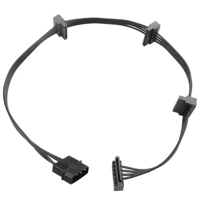 Alt view image 2 of 7 - IDE Molex 4 PIN Male to 4 x SATA 15 PIN Female Expansion Power Cable 20.8in 18AWG Tinned Copper - for PC/NAS/Server Mechanical Hard Drives/SSDs