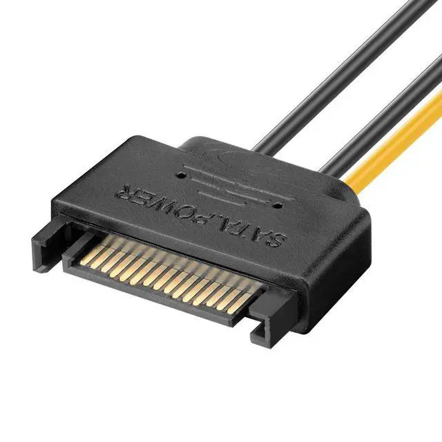 Alt view image 4 of 7 - 8 Pin to SATA Power Cable, (2 Pack) 2X SATA to 8 Pin PCI Express (PCIe) Graphic Video Card Power Cable Adapter, 8 inch