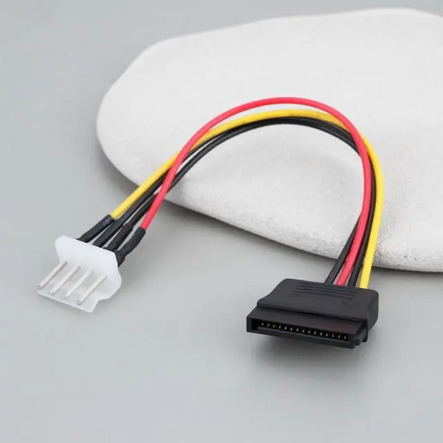 Alt view image 6 of 7 - 2Pcs 15 Pin SATA Male to 4 Pin PWM 83918 Floppy Power Connector Cable 20AWG 15CM Compatible with SATA Hard Drives