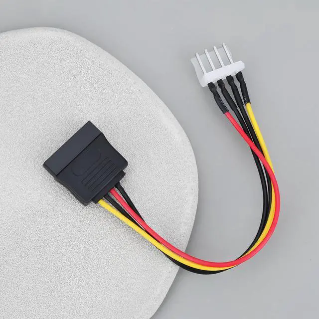 Alt view image 5 of 7 - 2Pcs 15 Pin SATA Male to 4 Pin PWM 83918 Floppy Power Connector Cable 20AWG 15CM Compatible with SATA Hard Drives
