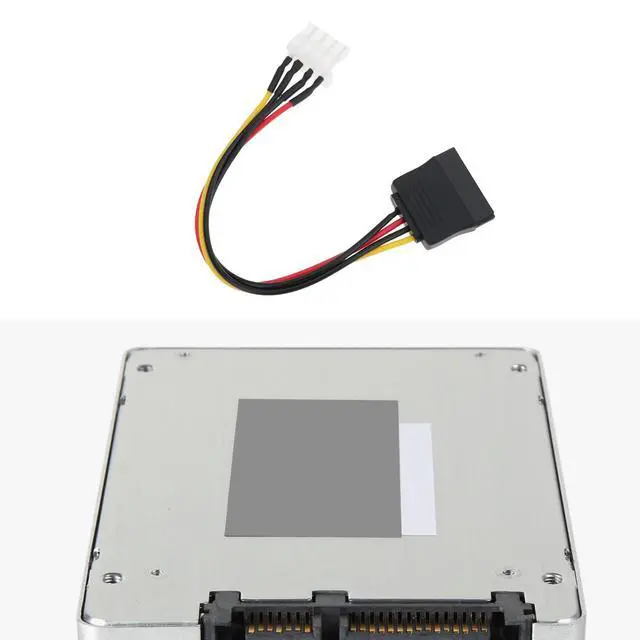 Alt view image 2 of 7 - 2Pcs 15 Pin SATA Male to 4 Pin PWM 83918 Floppy Power Connector Cable 20AWG 15CM Compatible with SATA Hard Drives