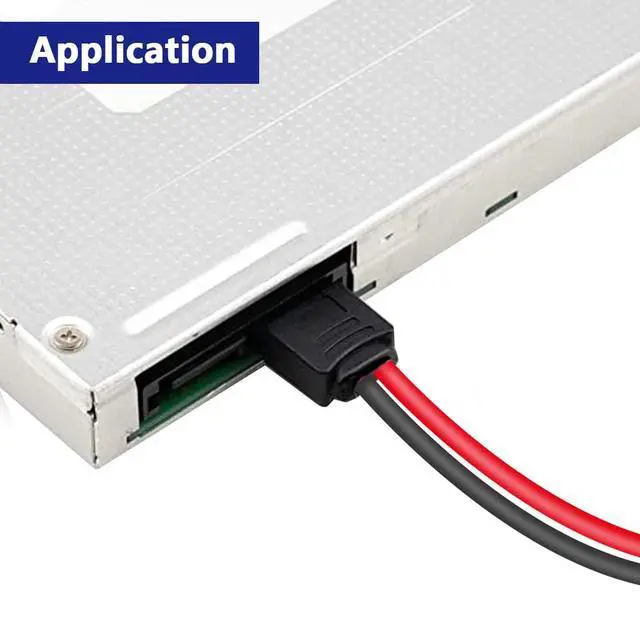 Alt view image 7 of 7 - 4Pcs SATA 15-Pin Male to SATA 6-Pin Female Slimline Power Adapter Cable for Slimline SATA Hard Drives, 12inch (30cm)