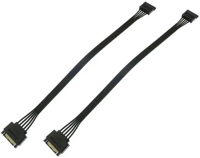 Main image of SATA Power Extension Cable 2PCS 11.8Inch Black 15Pin SATA Male to Female Extender Cable Adapter for HDD, SSD, Optical Drives, DVD Burners, PCI Cards and Hard Drive Disk