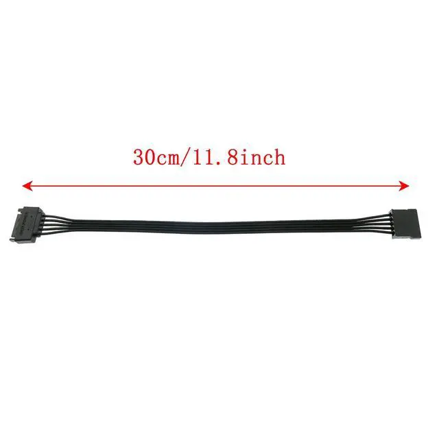 Alt view image 2 of 7 - SATA Power Extension Cable 2PCS 11.8Inch Black 15Pin SATA Male to Female Extender Cable Adapter for HDD, SSD, Optical Drives, DVD Burners, PCI Cards and Hard Drive Disk
