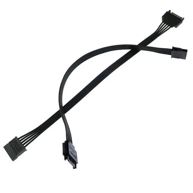 Alt view image 5 of 7 - SATA Power Extension Cable 2PCS 11.8Inch Black 15Pin SATA Male to Female Extender Cable Adapter for HDD, SSD, Optical Drives, DVD Burners, PCI Cards and Hard Drive Disk